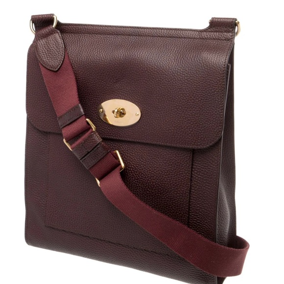 Mulberry Antony crossbody messenger shoulder bag. Oxblood w/gold hardware. New! - Picture 7 of 12